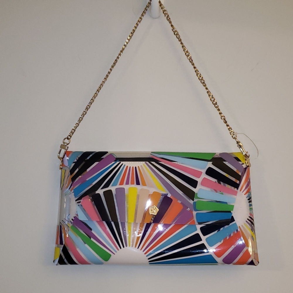 Trina Turk Desert Oasis Clear Printed Clutch Bag